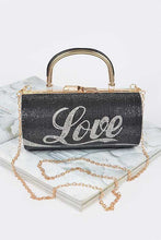 Cargar imagen en el visor de la galería, LOVE Rhinestone Convertible Box Clutch
