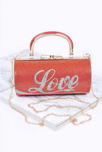 Cargar imagen en el visor de la galería, LOVE Rhinestone Convertible Box Clutch
