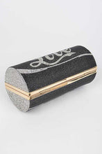Cargar imagen en el visor de la galería, LOVE Rhinestone Convertible Box Clutch
