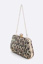 Cargar imagen en el visor de la galería, Leopard Print Sequins Convertible Box Clutch
