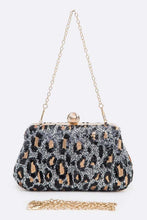 Cargar imagen en el visor de la galería, Leopard Print Sequins Convertible Box Clutch
