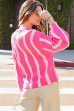 Load image into Gallery viewer, Wave Stripe Pattern Drop Shoulder Top
