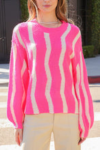 Load image into Gallery viewer, Wave Stripe Pattern Drop Shoulder Top
