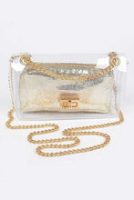 Cargar imagen en el visor de la galería, 2 In 1 Metallic Pouch Clear Shoulder Bag
