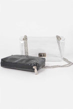 Cargar imagen en el visor de la galería, 2 In 1 Metallic Pouch Clear Shoulder Bag
