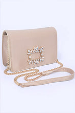 Cargar imagen en el visor de la galería, Crystal Buckle Designed Satin Crossbody Bag
