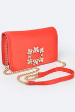 Cargar imagen en el visor de la galería, Crystal Buckle Designed Satin Crossbody Bag
