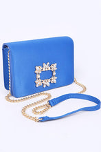 Cargar imagen en el visor de la galería, Crystal Buckle Designed Satin Crossbody Bag
