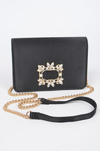 Cargar imagen en el visor de la galería, Crystal Buckle Designed Satin Crossbody Bag
