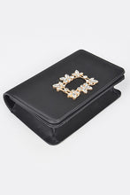 Cargar imagen en el visor de la galería, Crystal Buckle Designed Satin Crossbody Bag

