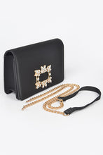 Cargar imagen en el visor de la galería, Crystal Buckle Designed Satin Crossbody Bag
