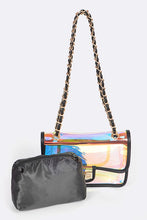 Cargar imagen en el visor de la galería, Holographic Vinyl Soft Clutch with Inner Pouch

