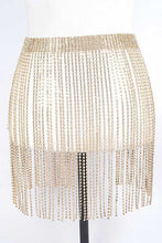 Load image into Gallery viewer, Fringe Rhinestone Buckle Chain Belt
