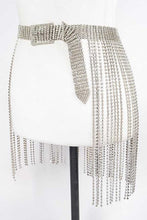 Load image into Gallery viewer, Fringe Rhinestone Buckle Chain Belt
