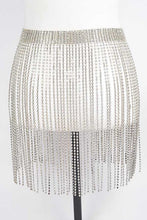 Load image into Gallery viewer, Fringe Rhinestone Buckle Chain Belt
