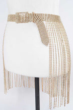Load image into Gallery viewer, Fringe Rhinestone Buckle Chain Belt
