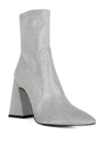 Cargar imagen en el visor de la galería, Hustlers Shimmer Block Heeled Ankle Boots
