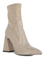 Cargar imagen en el visor de la galería, Hustlers Shimmer Block Heeled Ankle Boots
