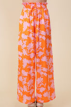 Cargar imagen en el visor de la galería, Tropical Print Wide Pants With Self Tie Drawstring
