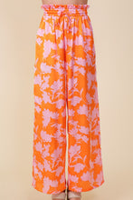 Load image into Gallery viewer, Tropical Print Wide Pants With Self Tie Drawstring

