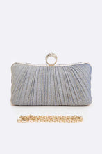 Cargar imagen en el visor de la galería, Pleated Metallic Box Clutch Bag
