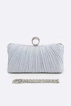 Cargar imagen en el visor de la galería, Pleated Metallic Box Clutch Bag
