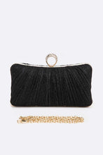 Cargar imagen en el visor de la galería, Pleated Metallic Box Clutch Bag

