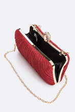 Cargar imagen en el visor de la galería, Pleated Metallic Box Clutch Bag
