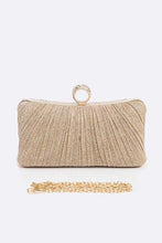 Cargar imagen en el visor de la galería, Pleated Metallic Box Clutch Bag
