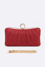 Cargar imagen en el visor de la galería, Pleated Metallic Box Clutch Bag
