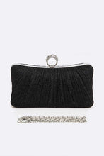 Cargar imagen en el visor de la galería, Pleated Metallic Box Clutch Bag
