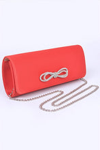 Cargar imagen en el visor de la galería, Rhinestone Bow Satin Clutch Bag
