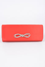 Cargar imagen en el visor de la galería, Rhinestone Bow Satin Clutch Bag
