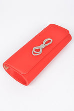 Cargar imagen en el visor de la galería, Rhinestone Bow Satin Clutch Bag
