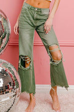 Cargar imagen en el visor de la galería, Distressed Vintage Washed Wide Leg Pants
