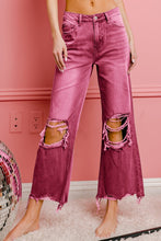 Cargar imagen en el visor de la galería, Distressed Vintage Washed Wide Leg Pants
