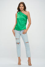 Load image into Gallery viewer, Silky Satin One Shoulder Ruched Top
