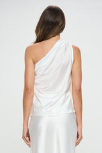 Cargar imagen en el visor de la galería, Silky Satin One Shoulder Ruched Top
