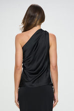 Cargar imagen en el visor de la galería, Silky Satin One Shoulder Ruched Top
