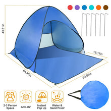 Load image into Gallery viewer, Anti-UV Beach Tent Sun Shade Shelter
