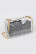 Cargar imagen en el visor de la galería, 2 In 1 Rhinestone Pouch Clear Shoulder Bag
