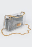 2 In 1 Rhinestone Pouch Clear Shoulder Bag