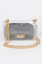Cargar imagen en el visor de la galería, 2 In 1 Rhinestone Pouch Clear Shoulder Bag

