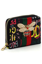 Load image into Gallery viewer, Multi Graffiti Print Queen Bee Stripe Wallet
