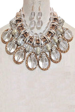 Load image into Gallery viewer, Clear Beads Mix Chain Statement Necklace Set
