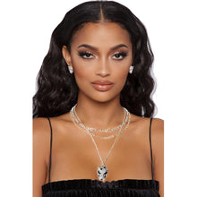 Load image into Gallery viewer, Silver Leopard Layered Chain Necklace
