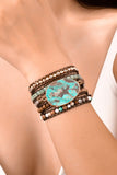 34 inch 5 wraps natural stone boho bracelet
