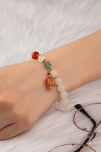 Load image into Gallery viewer, stretch clear agate bead bracelet brown agate drop
