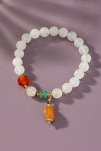 Load image into Gallery viewer, stretch clear agate bead bracelet brown agate drop
