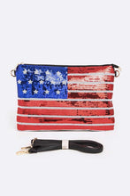 Cargar imagen en el visor de la galería, USA Flag Sequins Convertible Crossbody Bag
